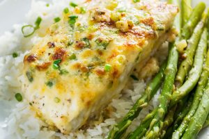 Garlic Parmesan Baked Halibut
