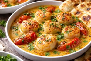 Spicy Coconut Curry Scallops